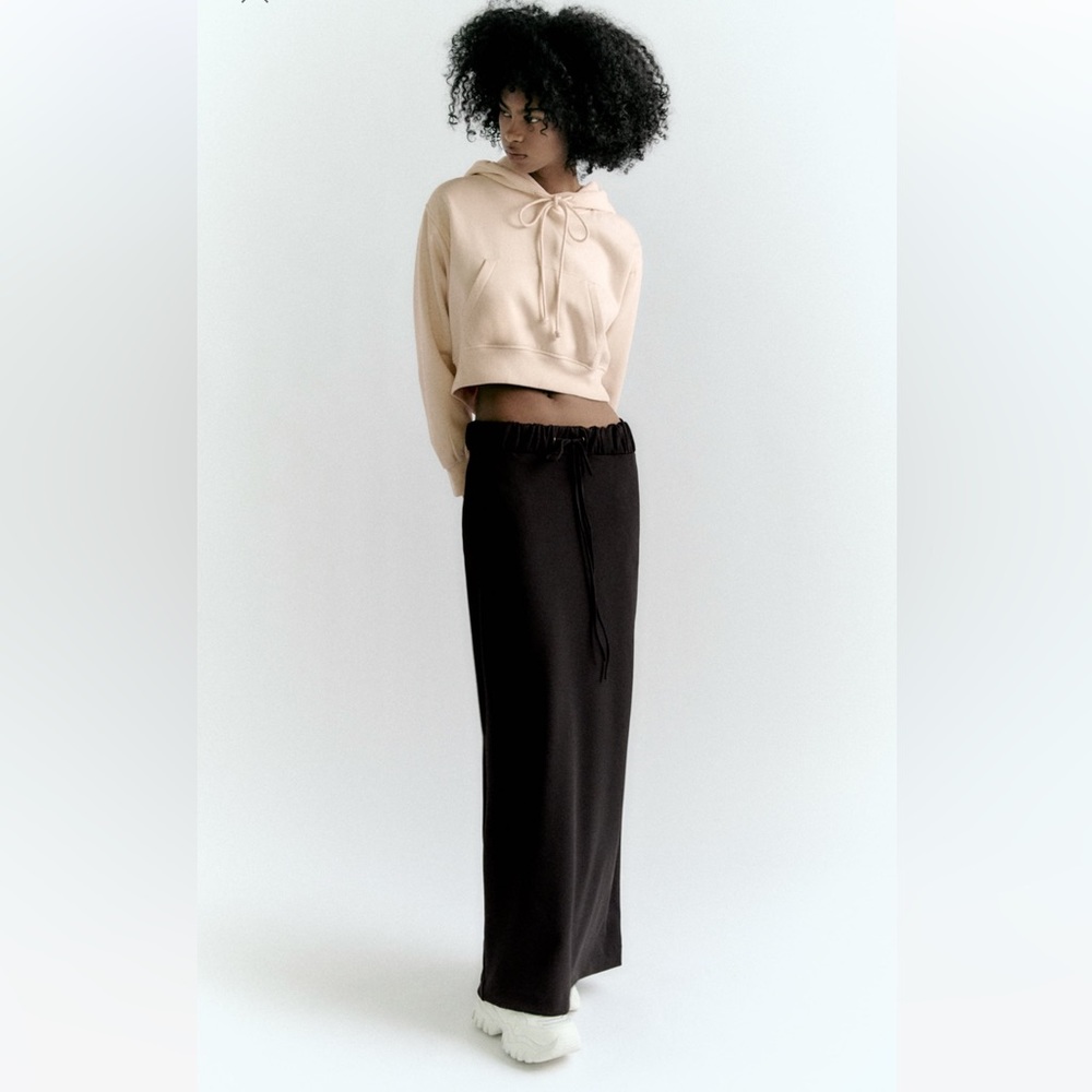 Zara Structured Stretch Pocket Maxi Skirt